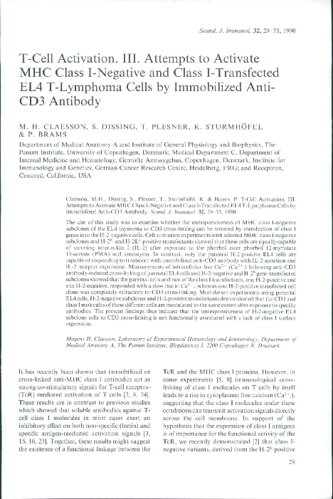 (PDF) T-Cell Activation. III. Attempts to Activate MHC Class I-Negative ...