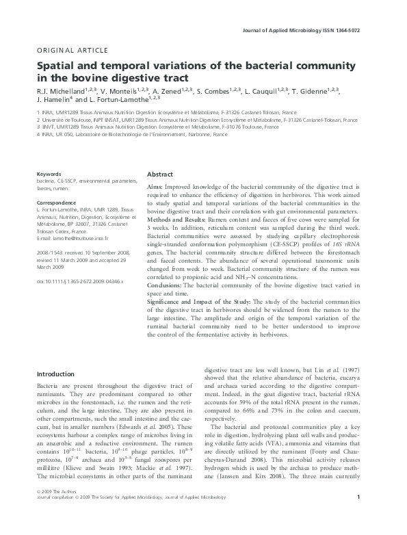 (PDF) Spatial and temporal variations of the bacterial community in the ...