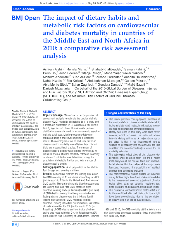 (PDF) The impact of dietary habits and metabolic risk factors on ...
