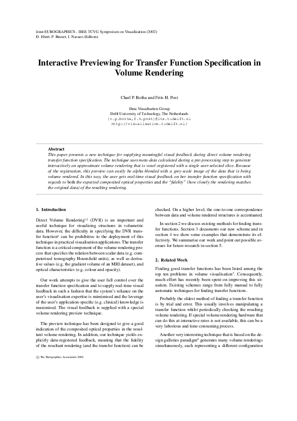 (PDF) Interactive previewing for transfer function specification in ...
