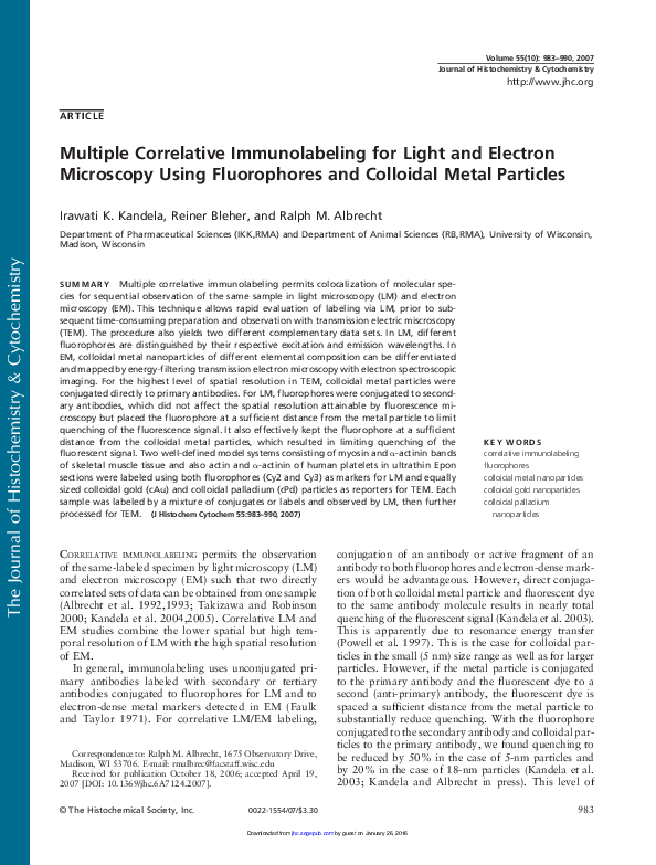 (PDF) Multiple Correlative Immunolabeling for Light and Electron ...