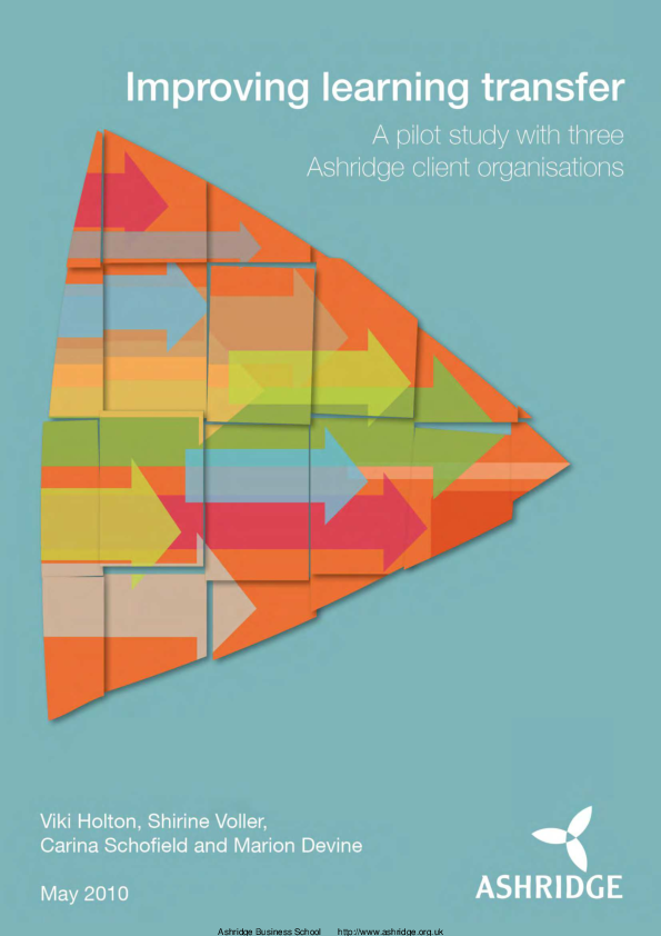 (PDF) Improving learning transfer: A pilot study with three Ashridge ...
