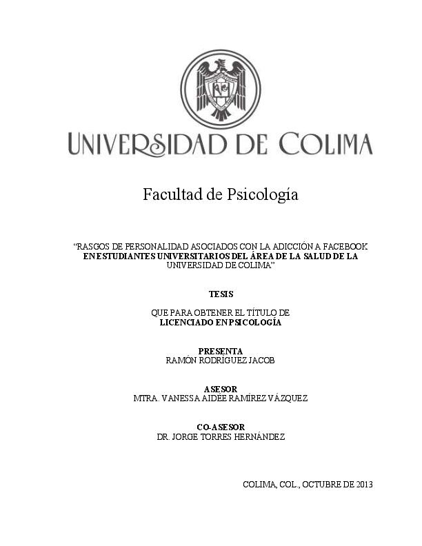 (PDF) Rodríguez-Jacob, R. (2013). Rasgos de Personalidad asociados con ...