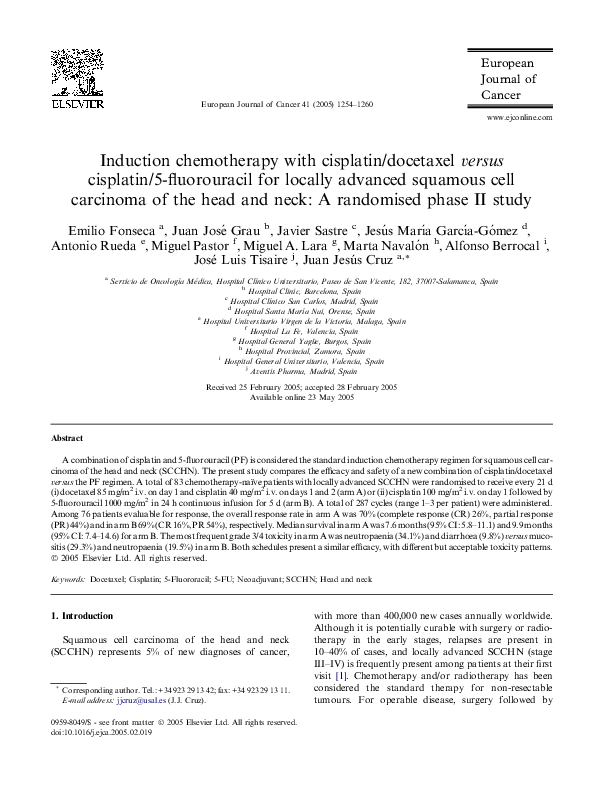 (PDF) Induction chemotherapy with cisplatin/docetaxel versus cisplatin ...