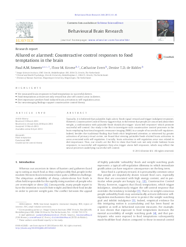 (PDF) Allured or alarmed: Counteractive control responses to food ...