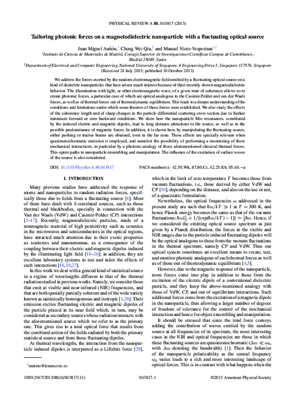 (PDF) Tailoring photonic forces on a magnetodielectric nanoparticle ...