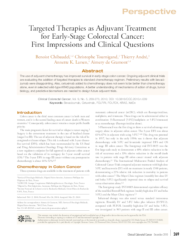 (PDF) Targeted therapies as adjuvant treatment for early-stage ...