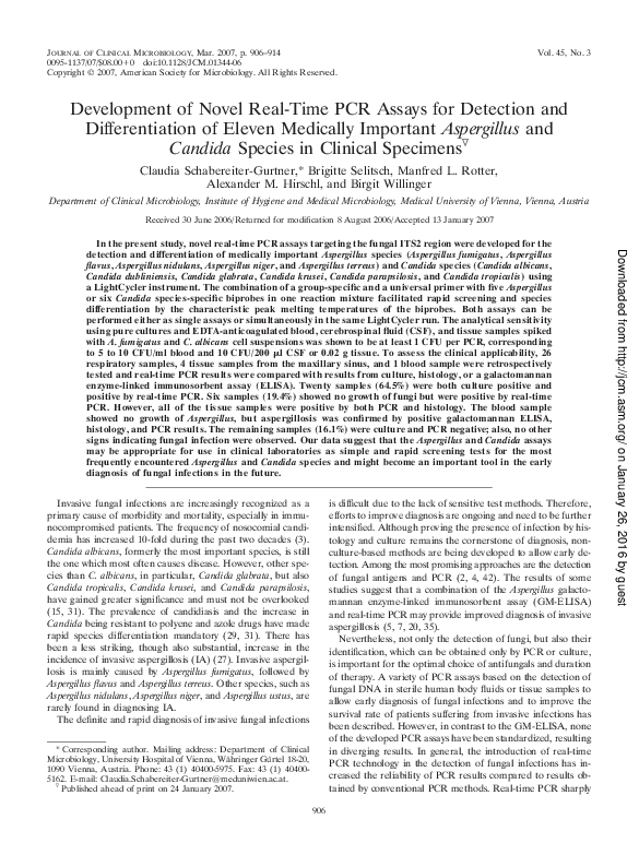 (PDF) Development of Novel Real-Time PCR Assays for Detection and ...