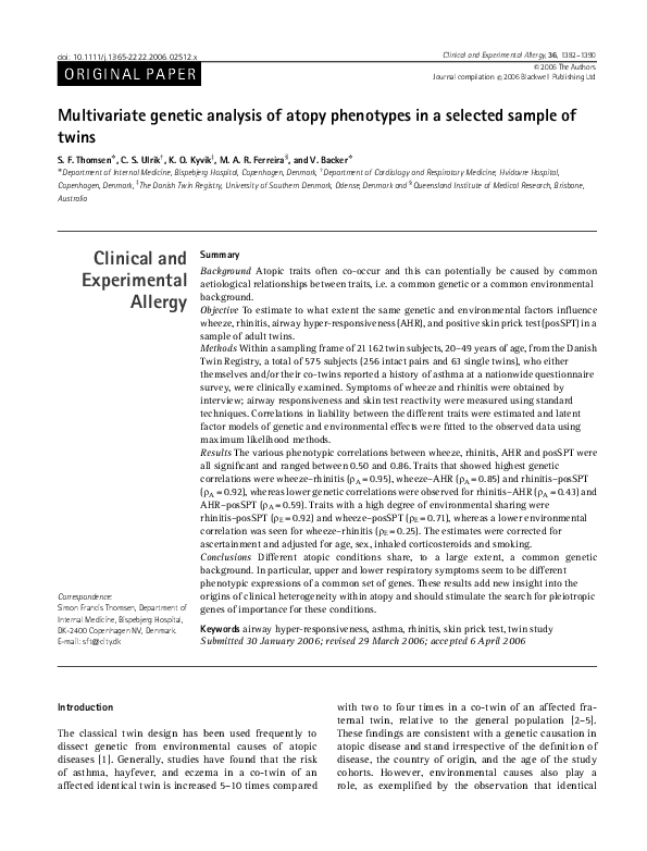 Genetics twins visual phenotypes thesis picture