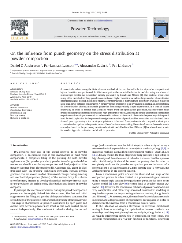 (PDF) On the influence from punch geometry on the stress distribution ...