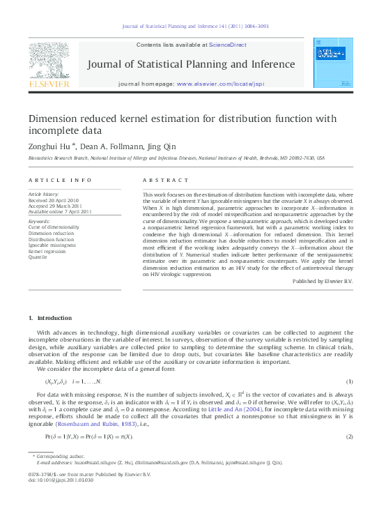 (PDF) Dimension reduced kernel estimation for distribution function ...