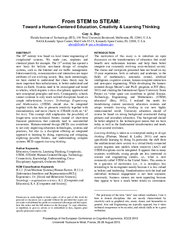 (PDF) From STEM to STEAM
