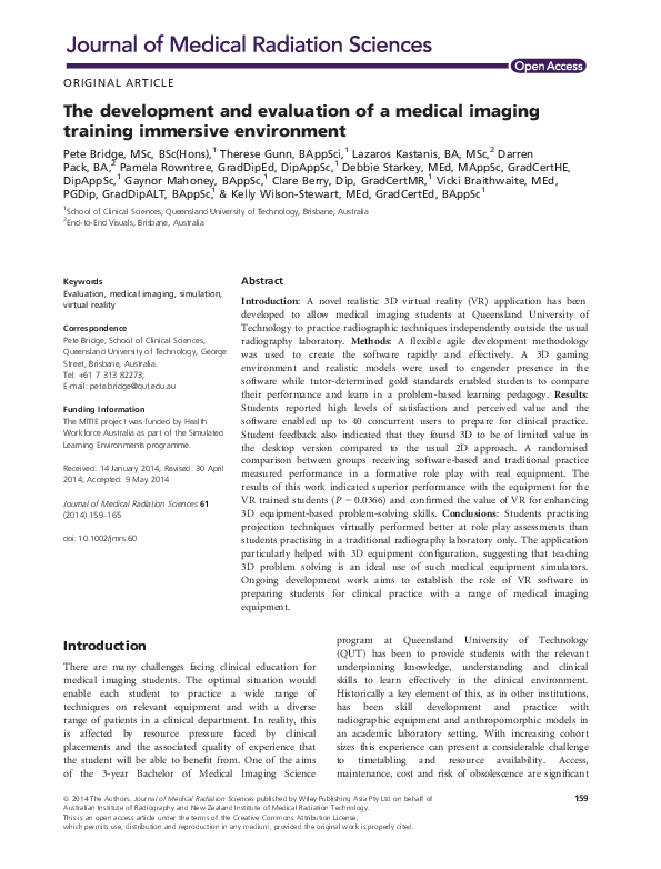 (PDF) The development and evaluation of a medical imaging training