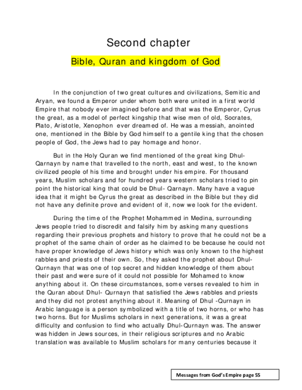 (PDF) Second chapter Bible, Quran and kingdom of God