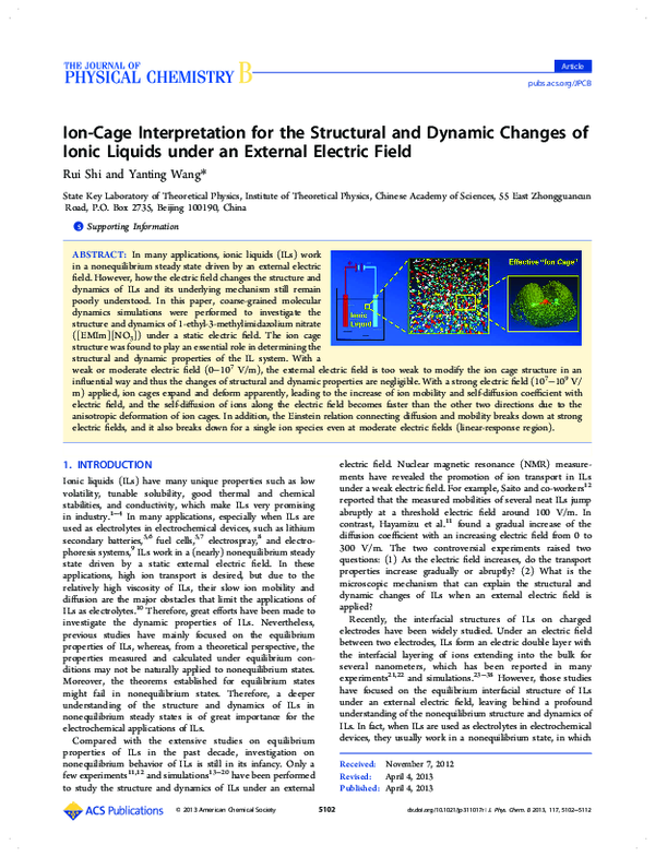 (PDF) Ion-Cage Interpretation for the Structural and Dynamic Changes of ...