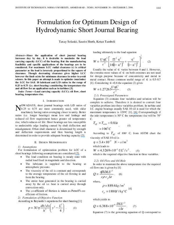 design procedure of journal bearing