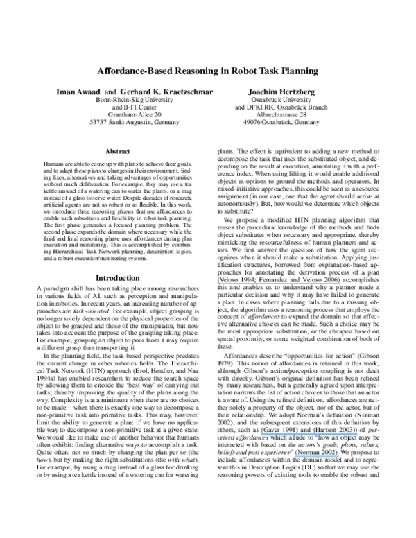  pdf affordance based reasoning in robot task planning