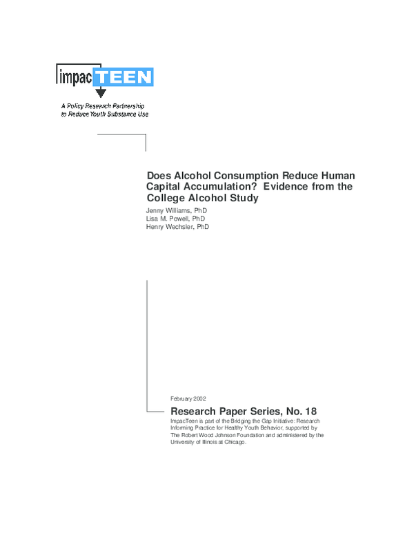(PDF) Does alcohol consumption reduce human capital accumulation