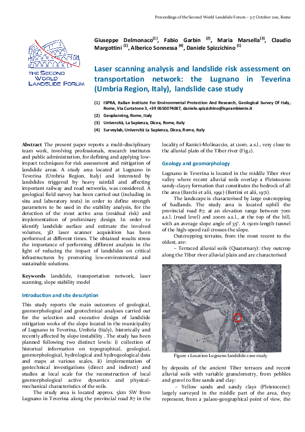 (PDF) Laser Scanning Analysis and Landslide Risk Assessment on ...