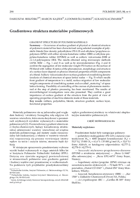 (PDF) GRADIENT STRUCTURE OF POLYMER MATERIALS