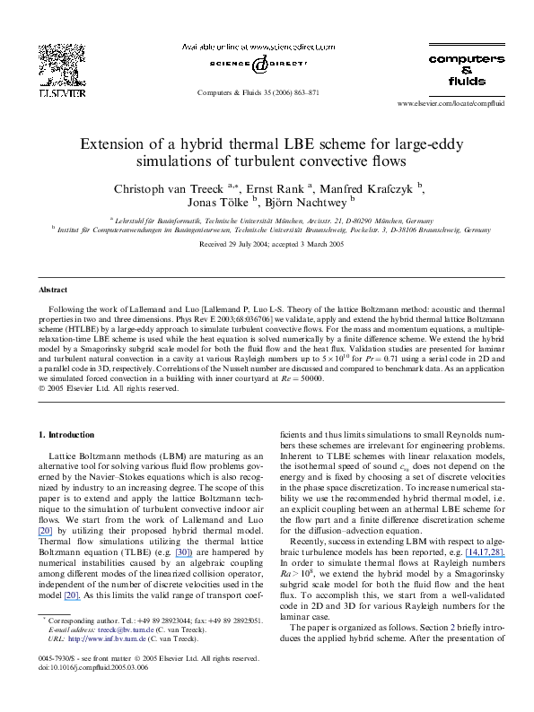 (PDF) Extension of a hybrid thermal LBE scheme for large-eddy ...