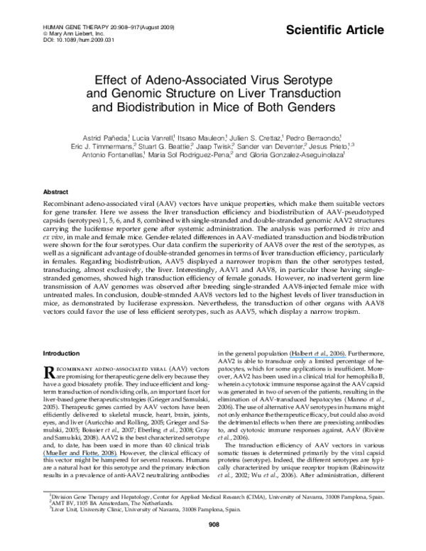 (PDF) Effect of Adeno-Associated Virus Serotype and Genomic Structure ...