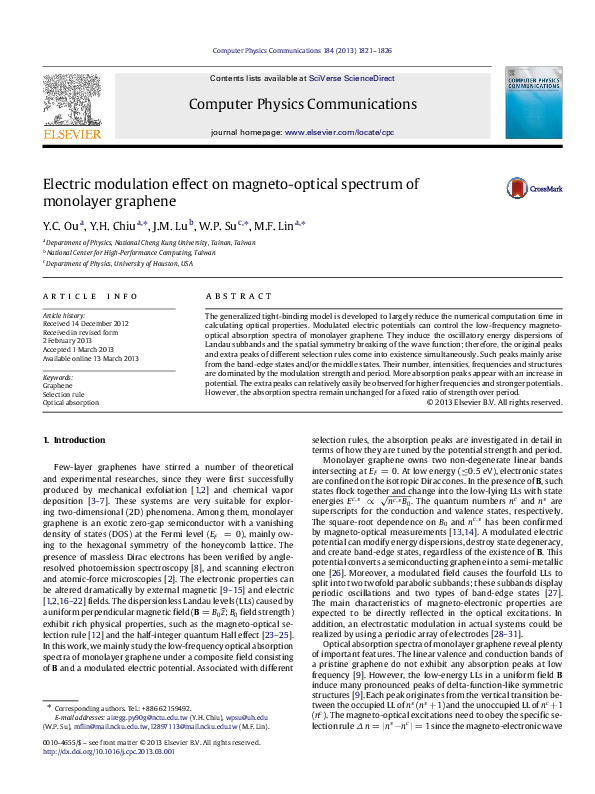 (PDF) Electric modulation effect on magneto-optical spectrum of ...