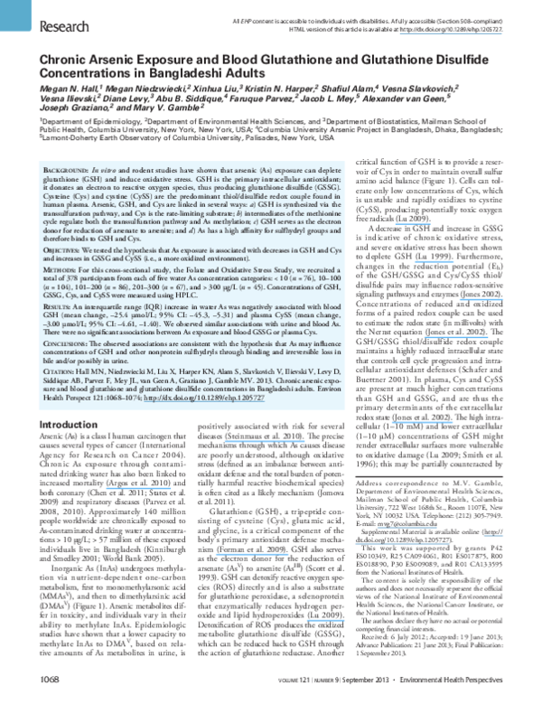 arsenic glutathione Hijacking microglial glutathione by inorganic arsenic impels bystander  death of immature neurons through extracellular cystine/glutamate imbalance main image 0