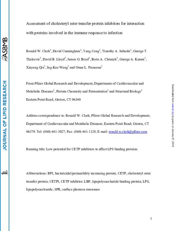 (PDF) Assessment of cholesteryl ester transfer protein inhibitors for ...