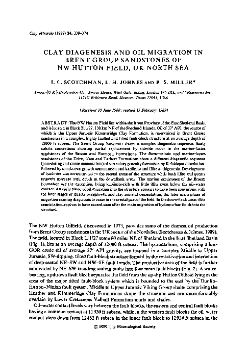 (PDF) Clay Diagenesis and Oil Migration in Brent Group Sandstones of NW ...