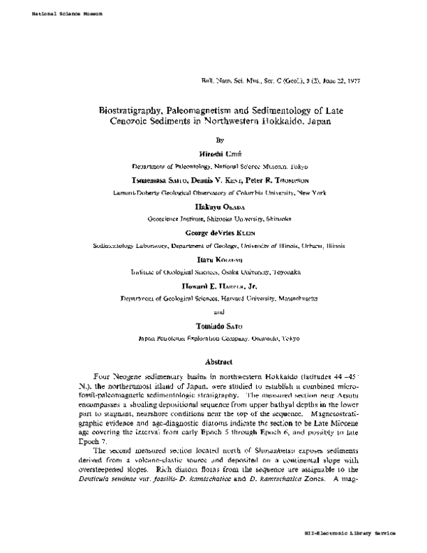 (PDF) Paleomagnetism of Some Neogene Sedimentary Rocks on Oga Peninsula ...