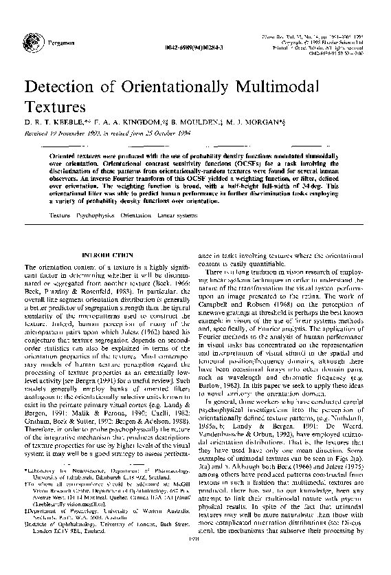 Curated visual reference: Pdf Detection Of Orientationally Multimodal Textures Photo Inspiration