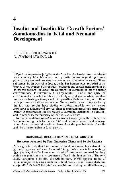 (PDF) 4 Insulin and insulin-like growth factors/ somatomedins in fetal ...