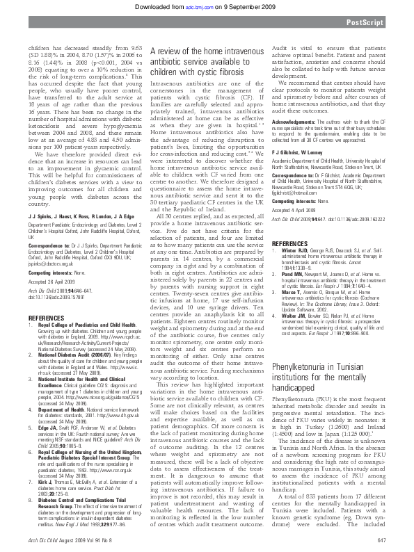 (PDF) A review of the home intravenous antibiotic service available to