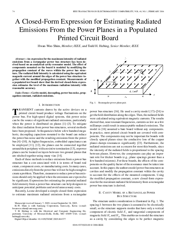 (PDF) A Closed-Form Expression for Estimating Radiated Emissions From ...