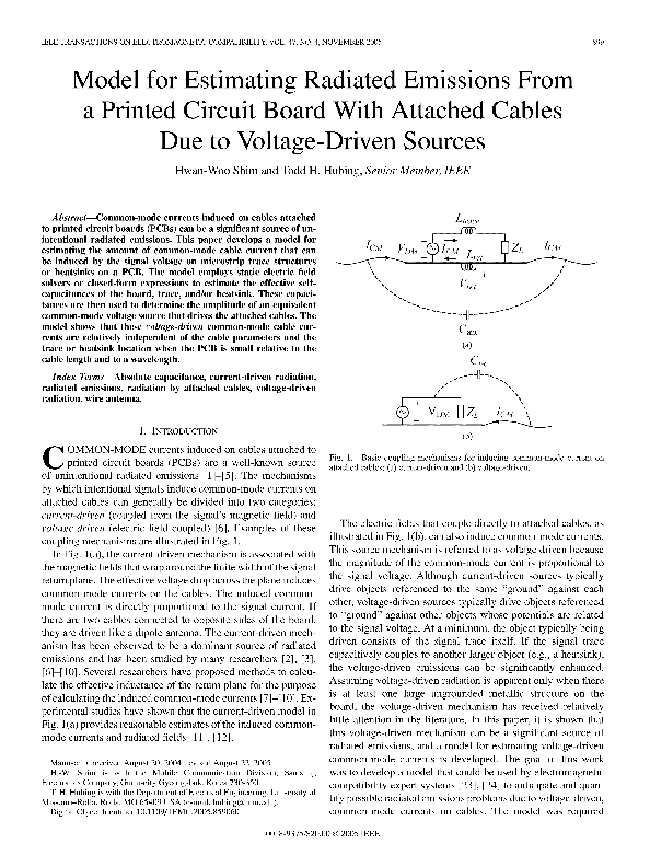 (PDF) Model for Estimating Radiated Emissions From a Printed Circuit ...