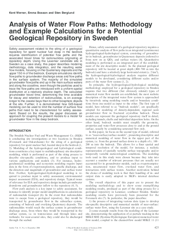 (PDF) Analysis of Water Flow Paths: Methodology and Example ...