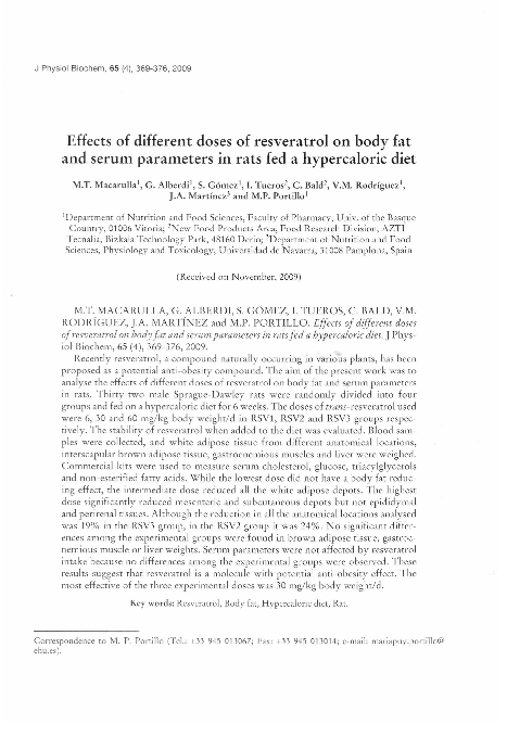 (PDF) Effects of different doses of resveratrol on body fat and serum ...