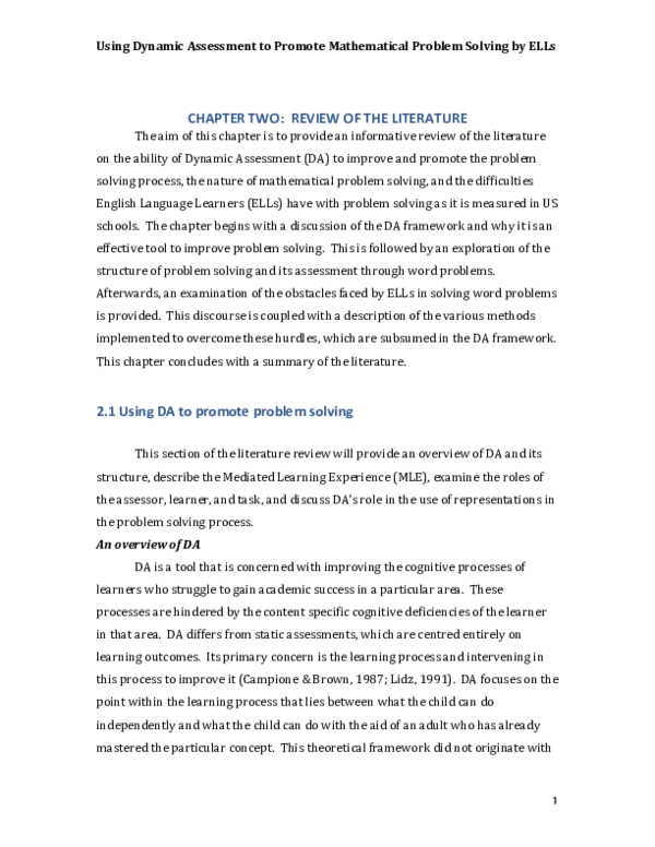 (PDF) Using Dynamic Assessment to Promote Mathematical Problem Solving ...