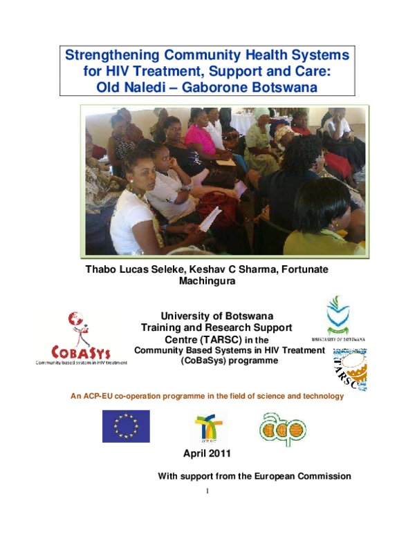 (PDF) Strengthening Community Health Systems for HIV Treatment, Support ...