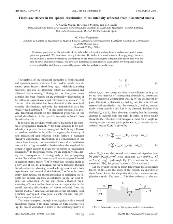 (PDF) Finite-size effects in the spatial distribution of the intensity ...