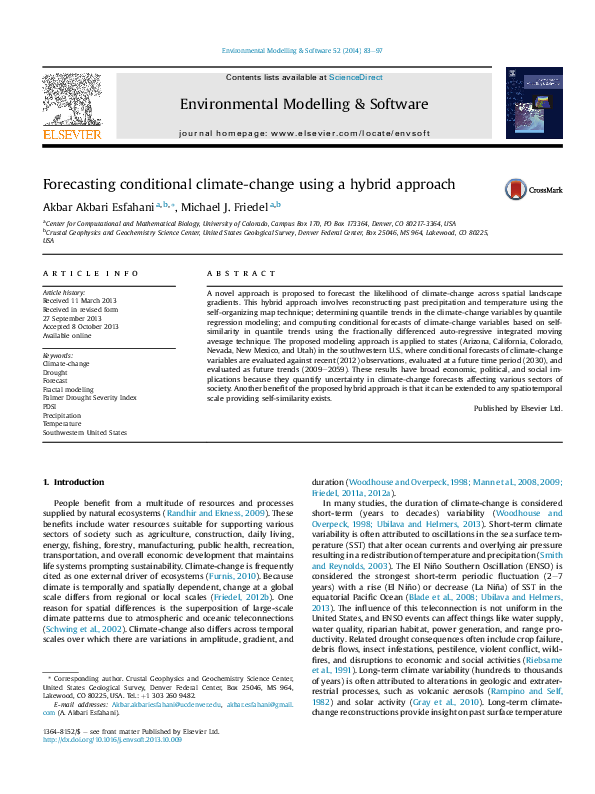 (PDF) Forecasting conditional climate-change using a hybrid approach