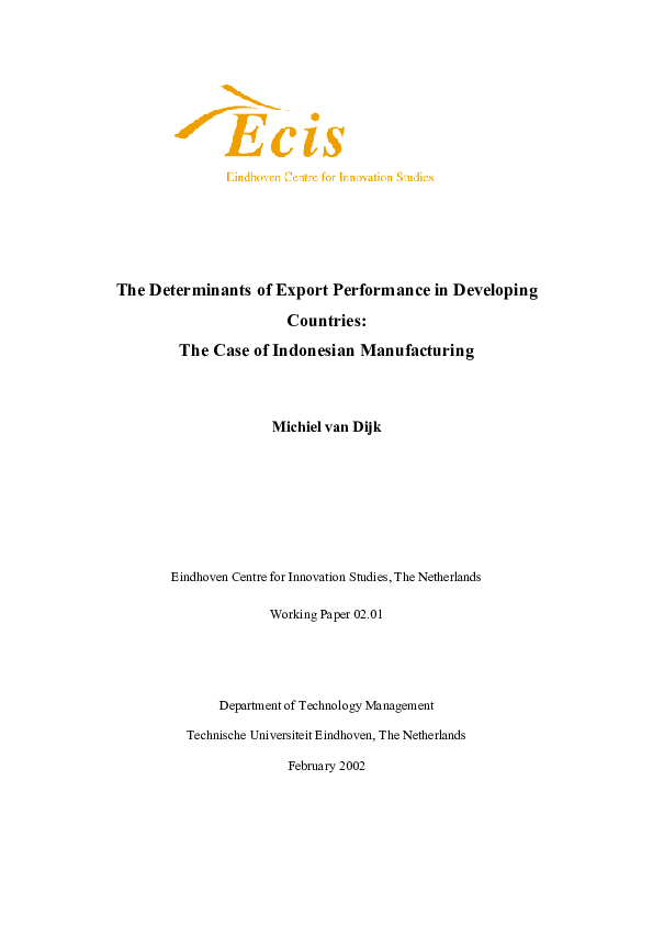 (PDF) The determinants of export performance in developing countries ...