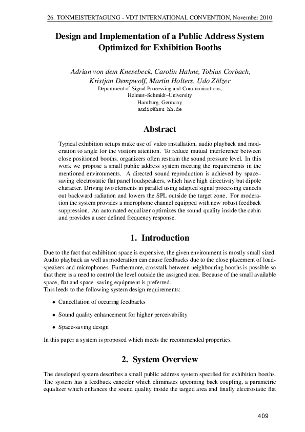 (PDF) Design and Implementation of a Public Address System Optimized