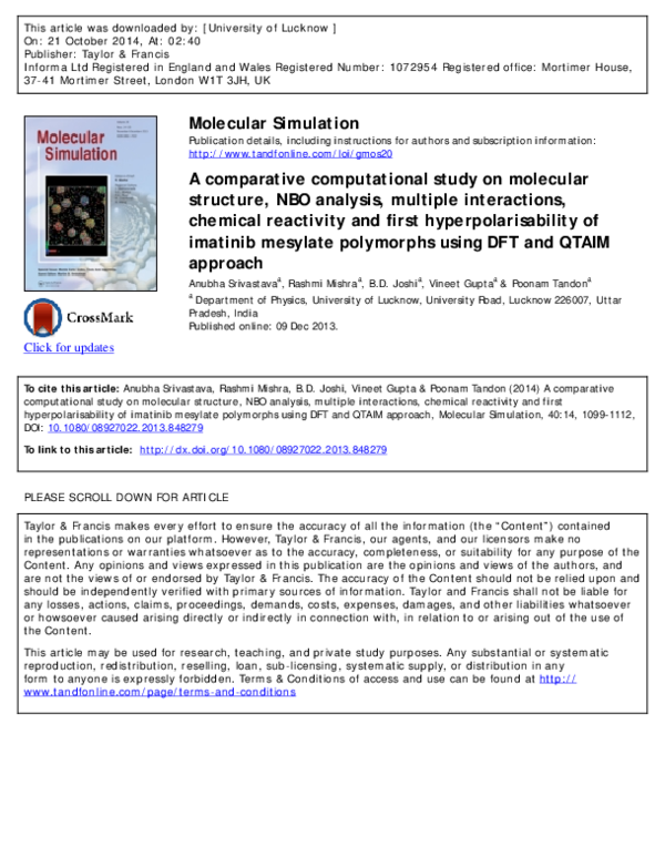(PDF) A comparative computational study on molecular structure, NBO ...
