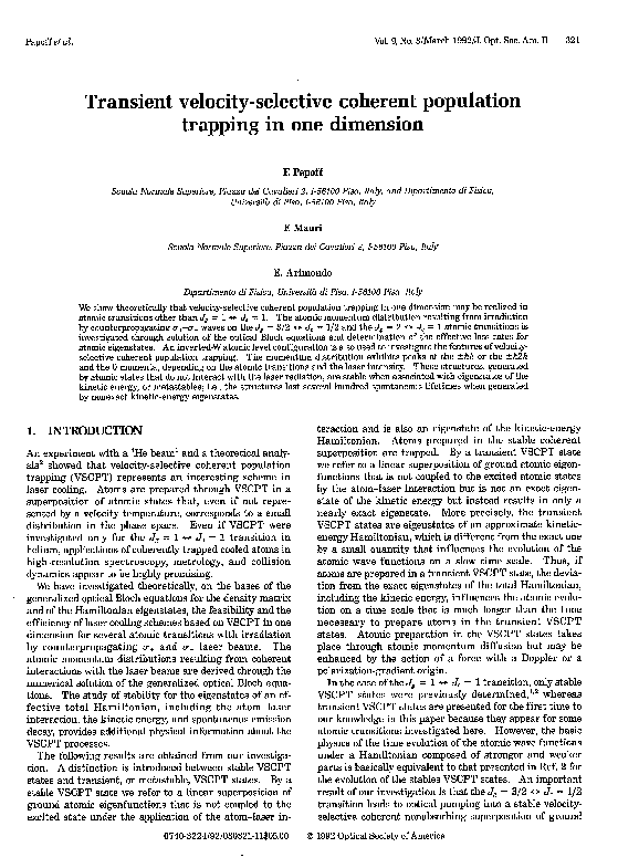 (PDF) Transient velocity-selective coherent population trapping in one ...