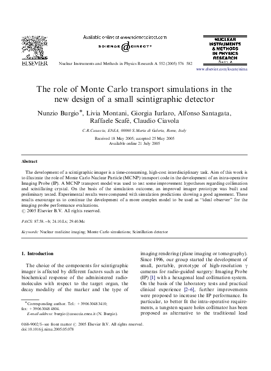 (PDF) The role of Monte Carlo transport simulations in the new design ...