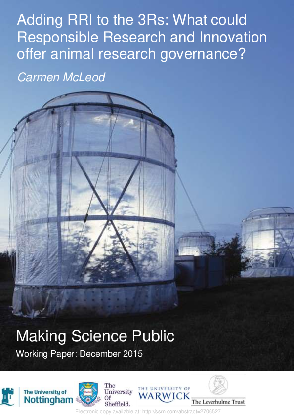 (PDF) Adding RRI to the 3Rs: What could Responsible Research and ...