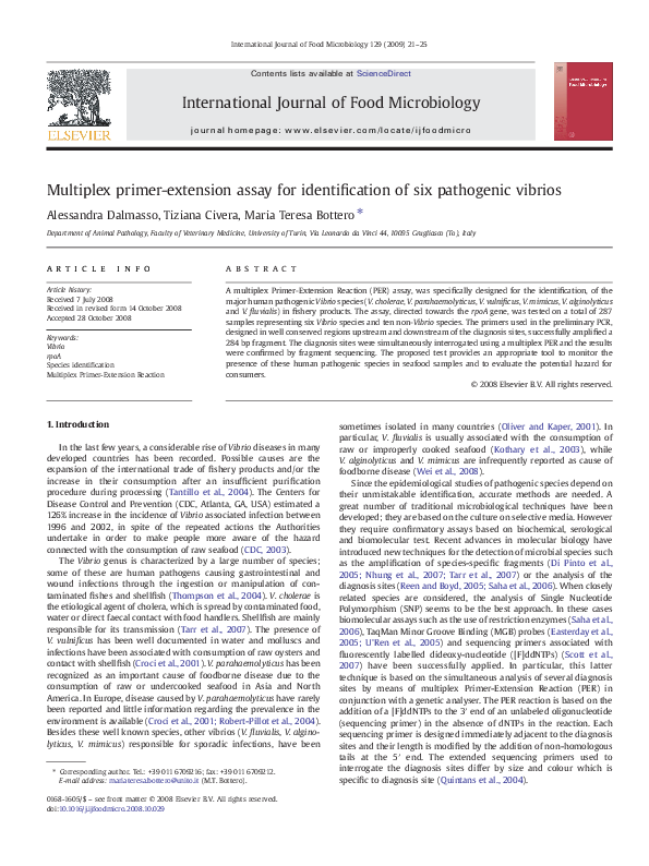 (PDF) Multiplex primerextension assay for identification of six