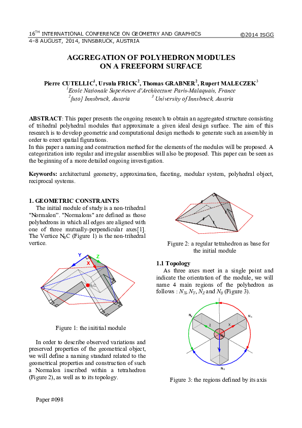 (PDF) Aggregation of Polyhedron Modules on a Freeform Surface